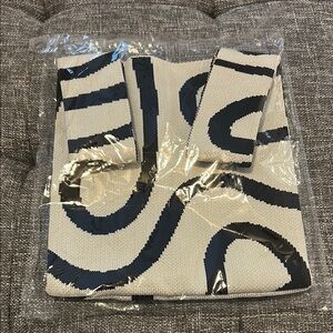 Black and Cream Patterned Mini Tote Bag